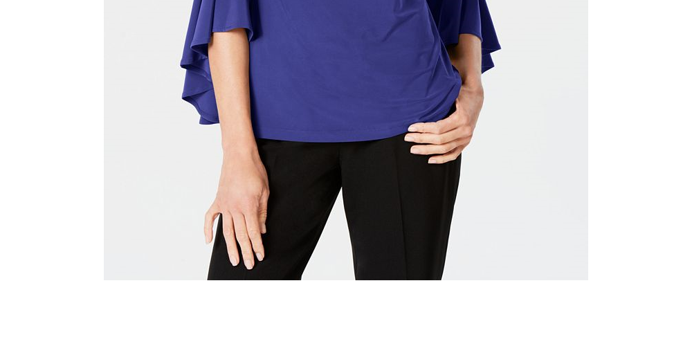 MSK Women's Embellished Bell Sleeve Top Blue Size S