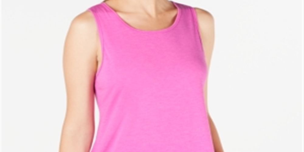 Ideology Women's Mesh-Hem Athletic Tank TopSweet Tart Size  XL