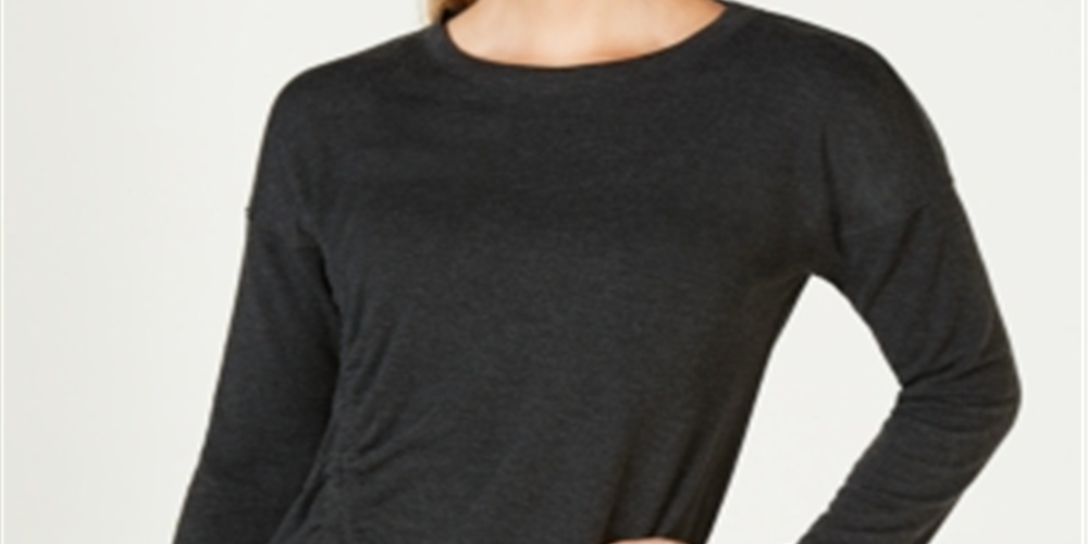 Ideology Women's Fitness Workout Pullover Top Gray Size X-Small