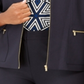 Calvin Klein Women's Twill Collarless Jacket Blue Size 14W