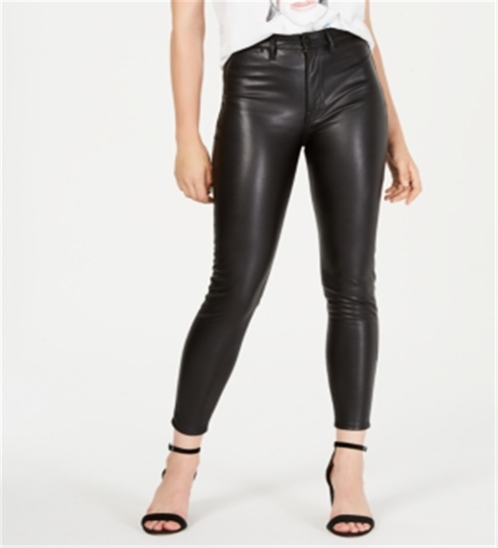 Kendall + Kylie Women's Faux Leather Skinny Pants Black Size 25