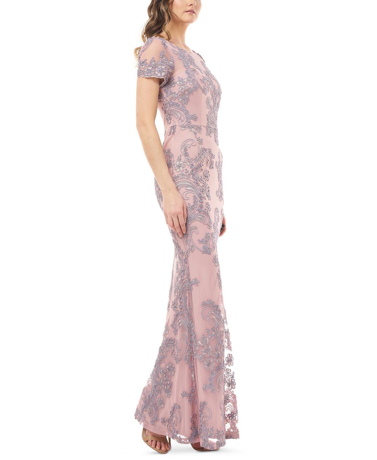 JS Collections Women's Soutache Gown Pink Size 16