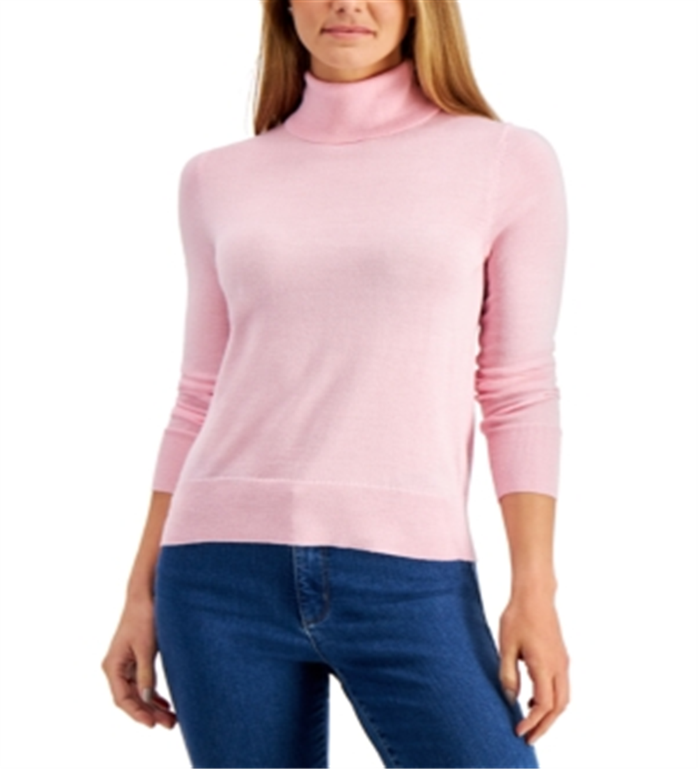 Charter Club Women's Turtleneck Sweater Pink Size Large