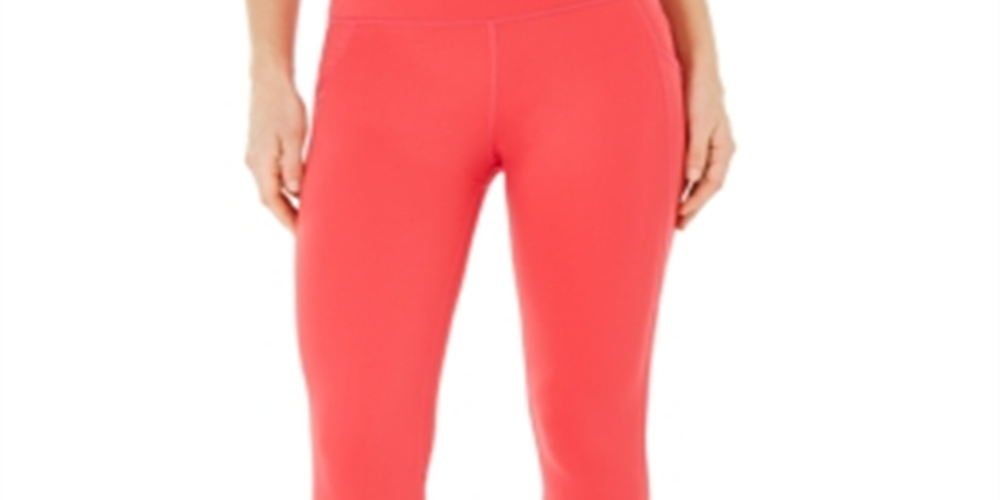 Ideology Women's Perforated Ankle Leggings Pink Size Large