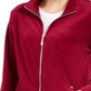 Karen Scott Women's  Sport Velour Zip Jacket Red Size Small