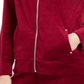 Karen Scott Women's  Sport Velour Zip Jacket Red Size Small