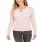 Charter Club Faux Pearl Trim Cardigan Pink Size S