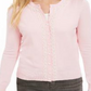 Charter Club Faux Pearl Trim Cardigan Pink Size S