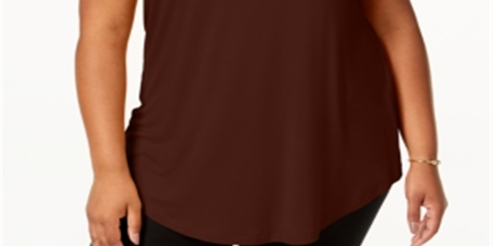 JM Collection Women's Short Sleeve Top Wine Size 1X