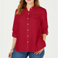 Charter Club Women's Linen Button Front Shirt Red Size Petite Large