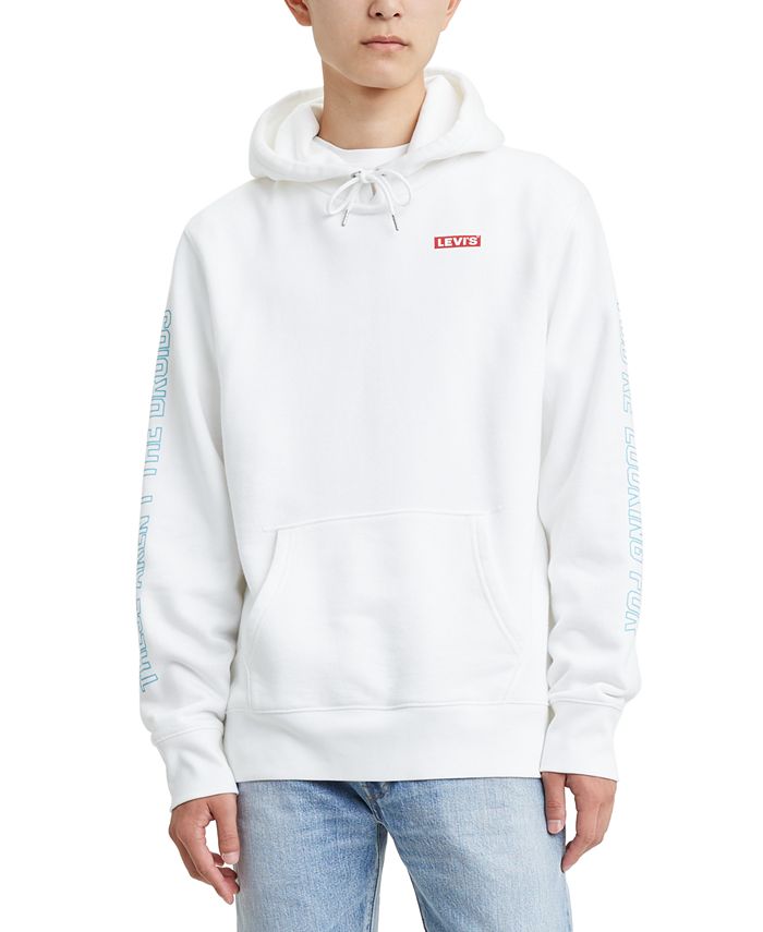 Levi's Men's Graphic Pullover Hoodie White Size Medium
