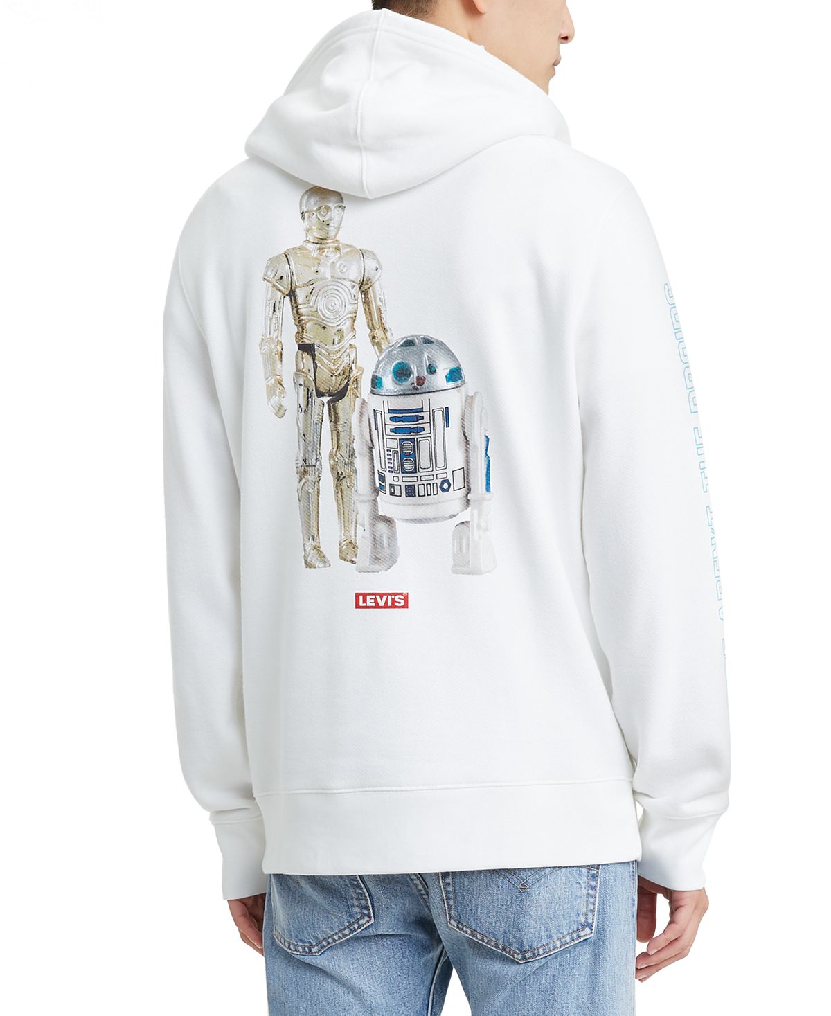 Levi's Men's Graphic Pullover Hoodie White Size Medium