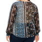 INC Plus Size Printed Tie-Front Retro Flower Black Size  0X