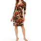 INC International Concepts Women's Jungle Print Faux Wrap Dress Black Size Petite XL