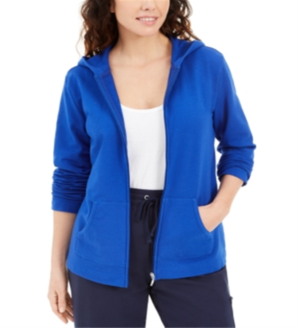 Karen Scott Women's Zip Front Hoodie Purple Size X-Large