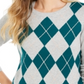 Charter Club Women's Argyle Crewneck Sweater Green Size XX-Large