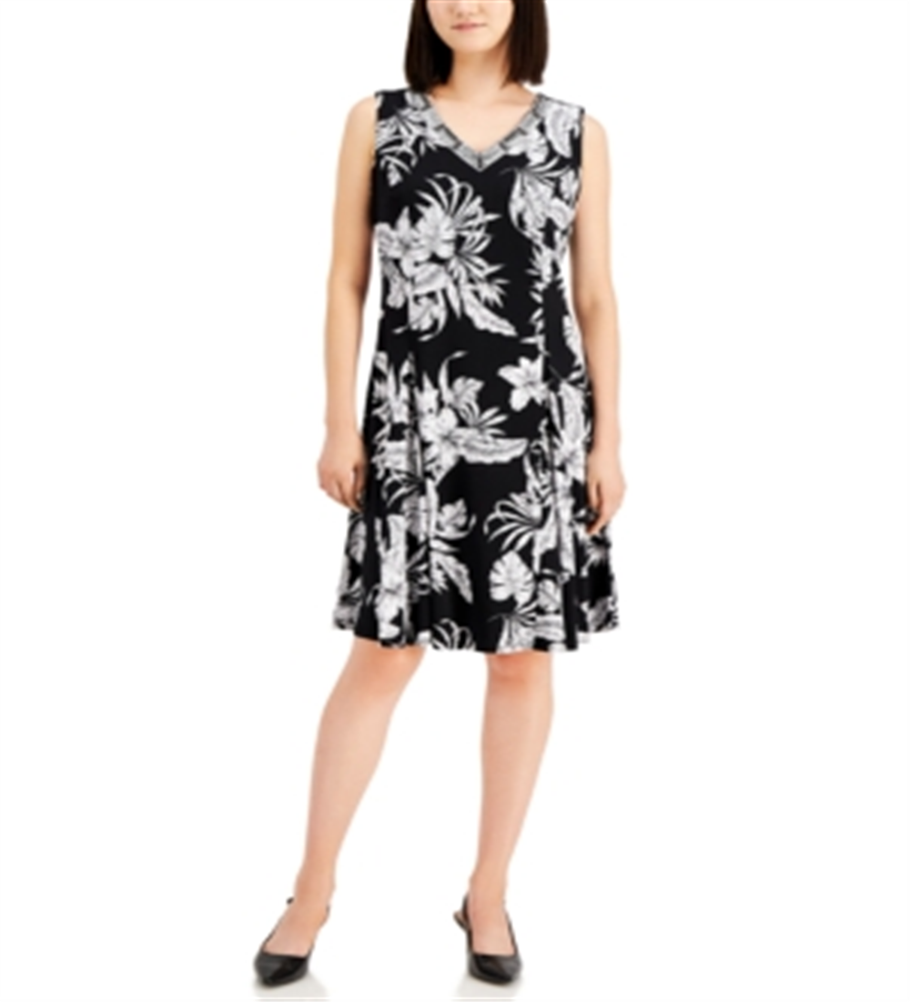 JM Collection Women's  Tropic Palapa Embellished Dress Black Size X-Small