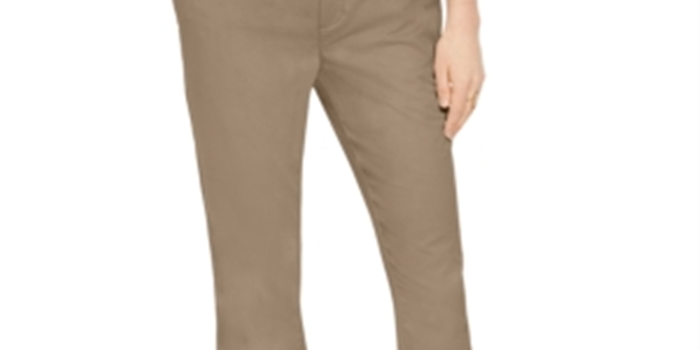 स्टाइल एंड कंपनी महिलाओं के लिए कॉटन बूटकट चिनो पैंट भूरा रंग साइज़ 14
