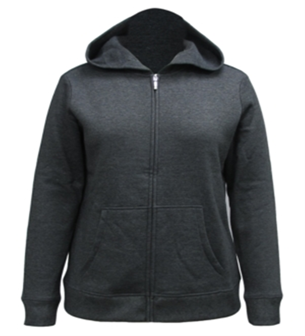 Karen Scott Women's Zip Front Hooded Sweatshirt Gray Size Small