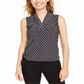 Anne Klein Women's Pearly Dot Pleated Neck Top Black Size X-Small