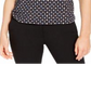 Anne Klein Women's Pearly Dot Pleated Neck Top Black Size X-Small