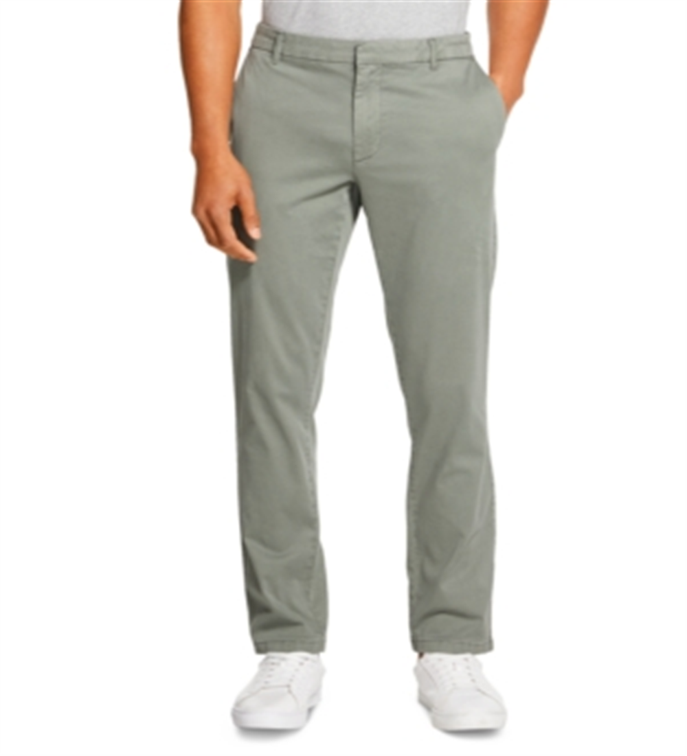 DKNY पुरुषों के बेडरूम स्ट्रेट लेग चिनो स्ट्रेच पैंट हरा, साइज़ 36X30