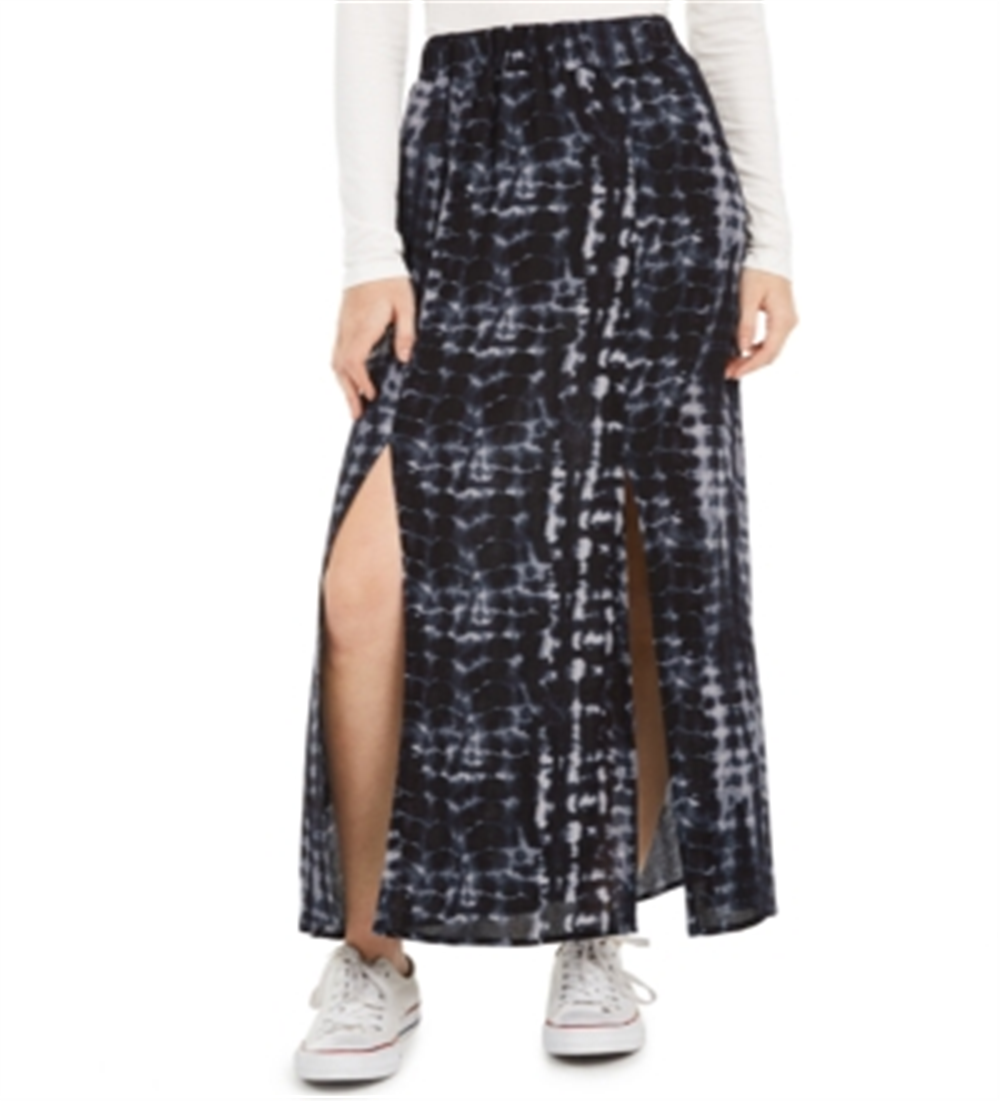 Be Bop Junior's Printed Double Slit Maxi Skirt Navy Size Large