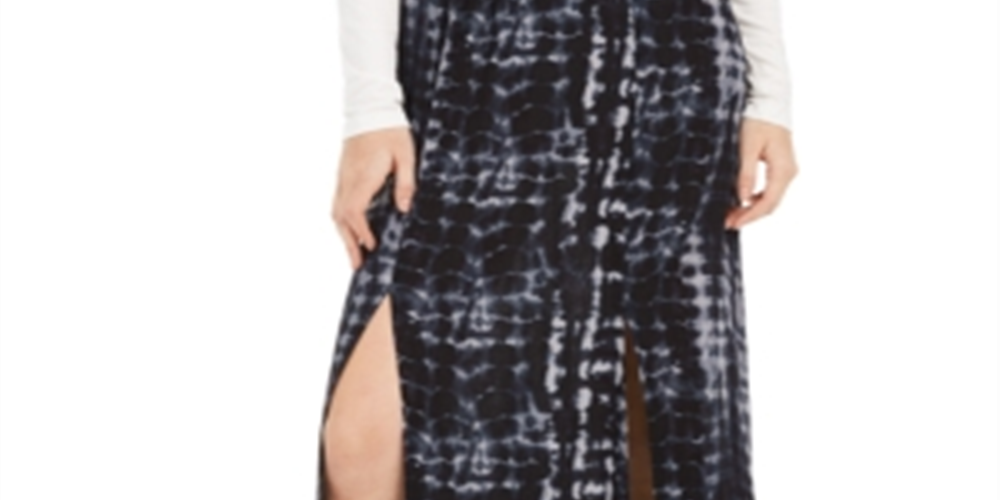 Be Bop Junior's Printed Double Slit Maxi Skirt Navy Size Large