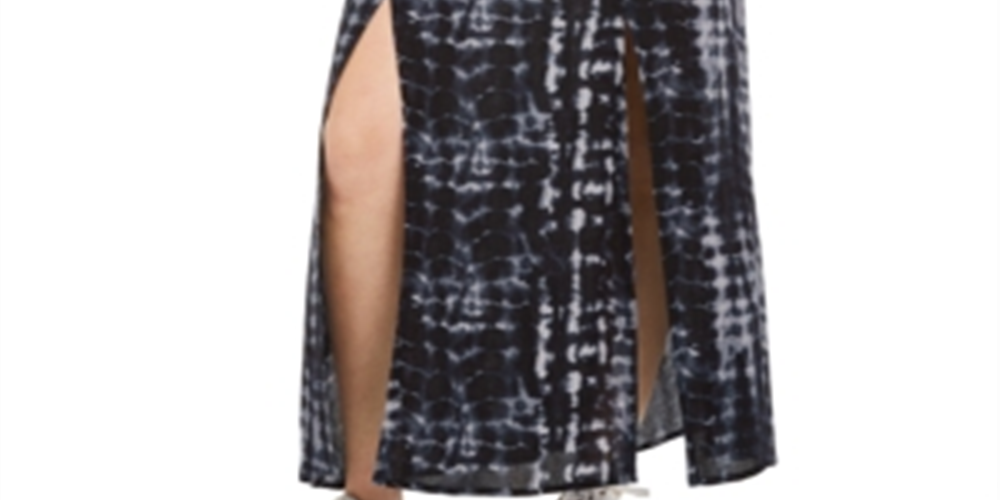 Be Bop Junior's Printed Double Slit Maxi Skirt Navy Size Large