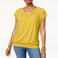 JM Collection Women's Blouson T-Shirt Yellow Size XX-Large