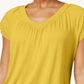 JM Collection Women's Blouson T-Shirt Yellow Size XX-Large