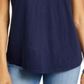 Charter Club Women's Cutout Cotton T-Shirt Blue Size XX-Large