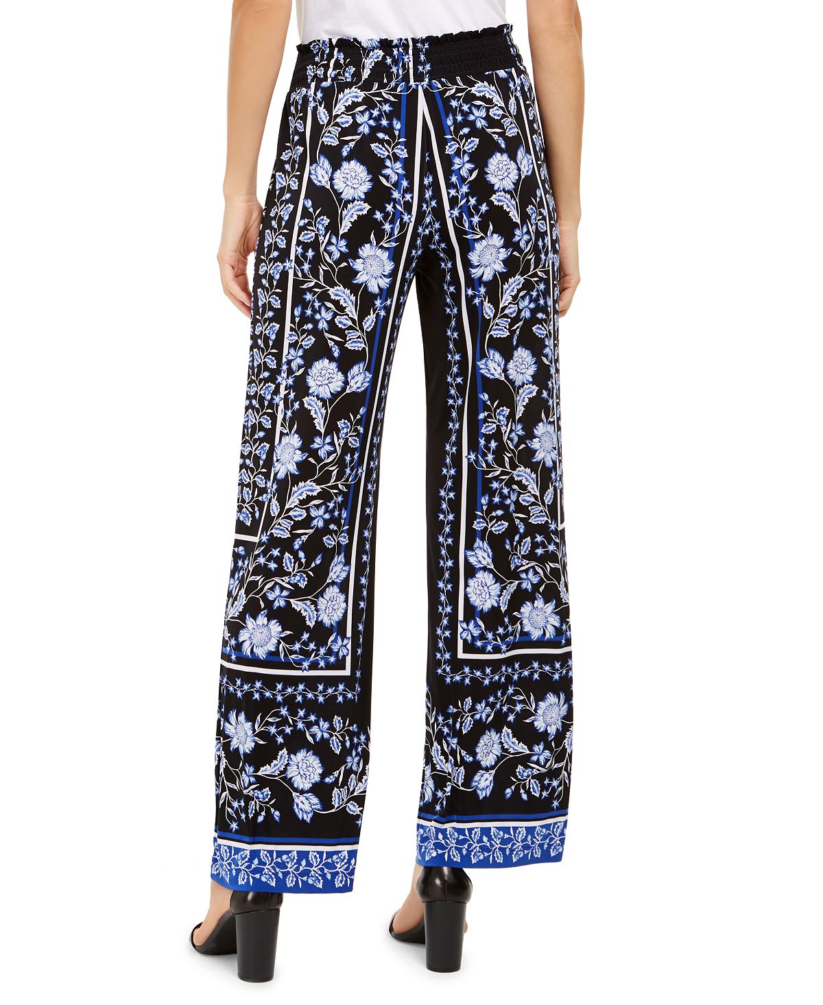 INC International Concepts Women's Tie Wide Leg Pants Black Size Large