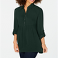Style & Co Women's Babydoll Tunic Shirt Green Size Petite M