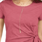 Style & Co Women's Side Tie Top Pink Size Medium