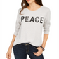 Style & Co Women's Peace Graphic Sweatshirt Gray Size M