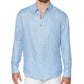 Cubavera Men's Textured Sport Long Sleeve Shirt Blue Size Large