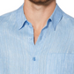 Cubavera Men's Textured Sport Long Sleeve Shirt Blue Size Large