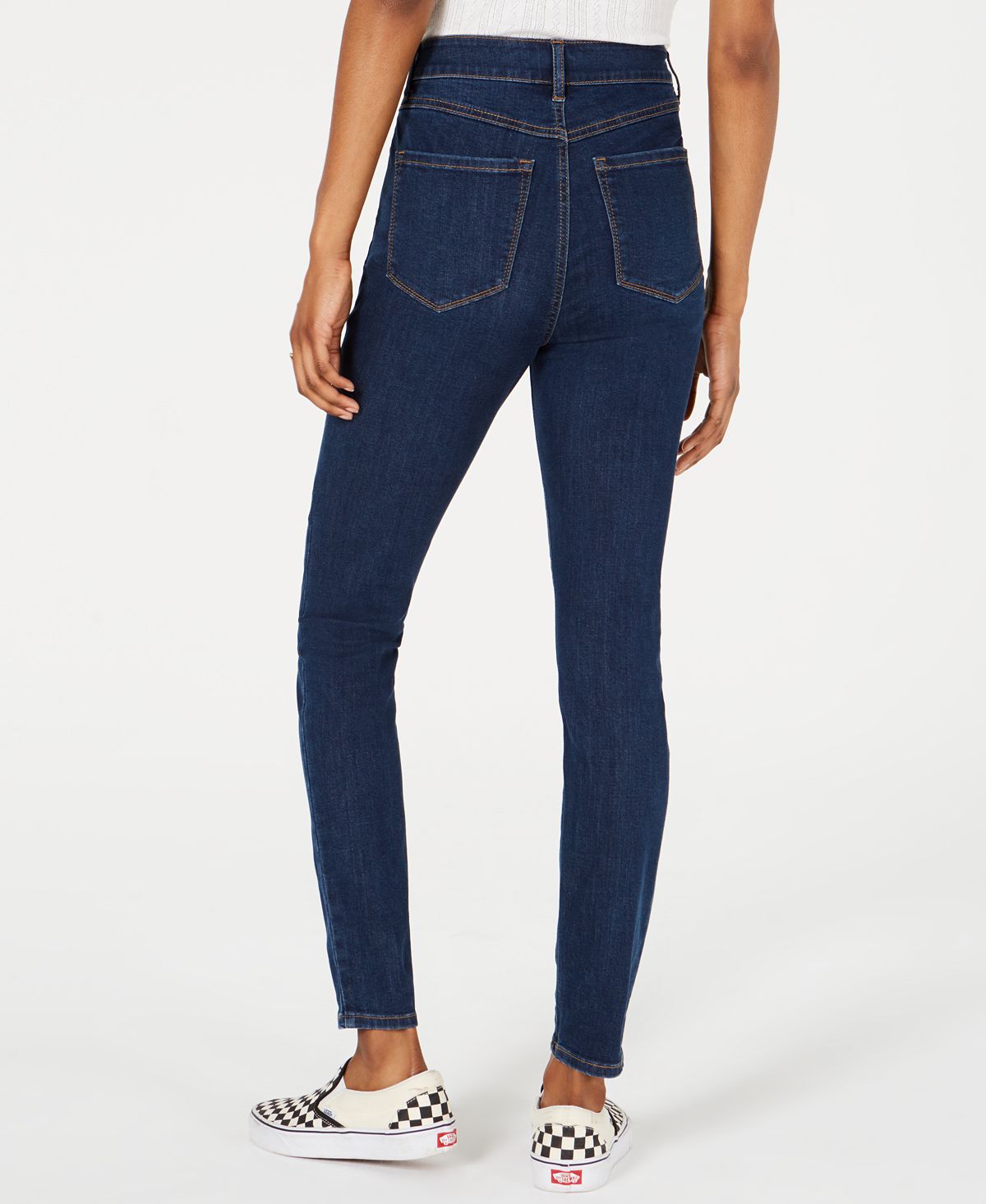 Rewash Junior's High Rise Button Fly Skinny Jeans Blue Size 11