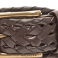 Tommy Hilfiger Men's Faux Leather Braided Casual Belt Brown Size Small