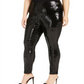 INC International Concepts Women's Plus Sequin Pull-on Pants Black Size 3X