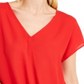 INC International Concepts Women's Crepe Casual Pullover Top Red Size Medium