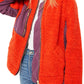 Free People Women's Rivington Sherpa Shearling Colorblock Jacket Red Size Large