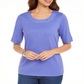 Karen Scott Women's Cotton Ring Top Blue Size M