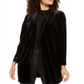 Alfani Women's Velvet Long Jacket Black Size Petite Small