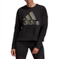 Adidas Women's Printed Long Sleeve Crew Neck Sweater Black Size XX-Small