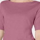 Karen Scott Women's  Cotton Lace-up-Sleeve Top  Pink Size S