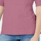 Karen Scott Women's  Cotton Lace-up-Sleeve Top  Pink Size S