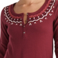 Lucky Brand Women's Embroidered Thermal Top Red Size X-Large