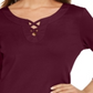 Karen Scott Women's Cotton Lace-up T-Shirt  Red Size LARGE